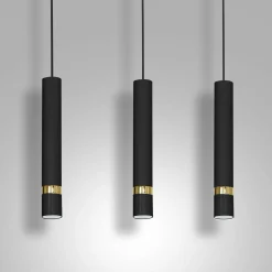 Lampa wisząca loftowa tuba czarno-złota RENO III