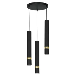 Lampa wisząca loftowa tuba czarno-złota RENO III