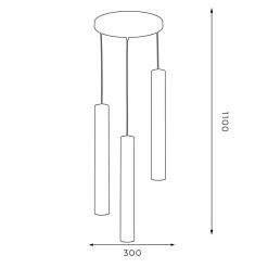 Lampa wisząca loftowa tuba czarno-złota RENO III