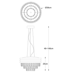 Lampa wisząca NAICA P0525-04A-P7D7