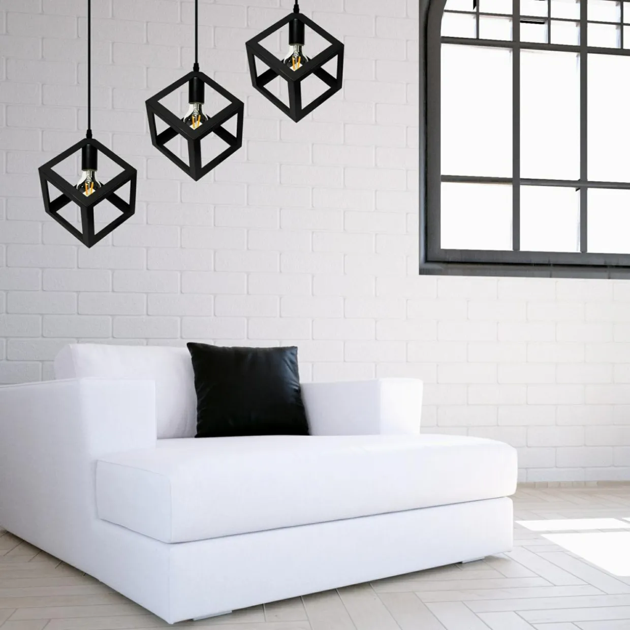 Lampa wisząca 3-punktowa czarna SWEDEN