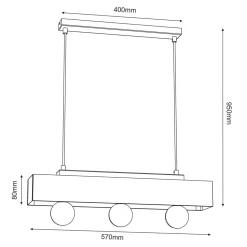 Lampa wisząca rustykalna drewniana MILUZA III