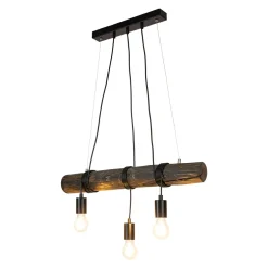 Lampa wisząca rustykalna orzech TRABO 3