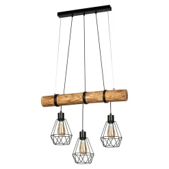 Lampa wisząca rustykalna sosna FORTADA 3