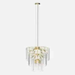 Lampa wisząca transparentne szkło złota NIRA φ56 cm