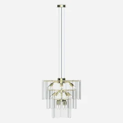 Lampa wisząca transparentne szkło złota NIRA φ56 cm