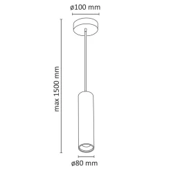 Lampa wisząca tuba czarno-złota LATI I
