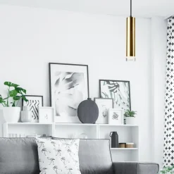 Lampa wisząca tuba złota DIEGO I