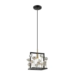 Lampa wisząca z kryształkami czarno-złota CAROLINE