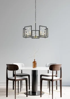 Lampa wisząca z kryształkami czarno-złota CAROLINE 5