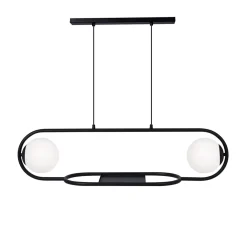 Lampa wisząca z miejscem na kwiaty czarna FINESTRA