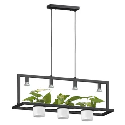 Lampa wisząca z osłonkami na rośliny czarna PLANTER