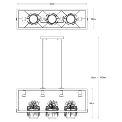 Lampa wisząca z osłonkami na rośliny czarna PLANTER