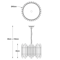 Lampa wisząca złota ALEXANDRIA