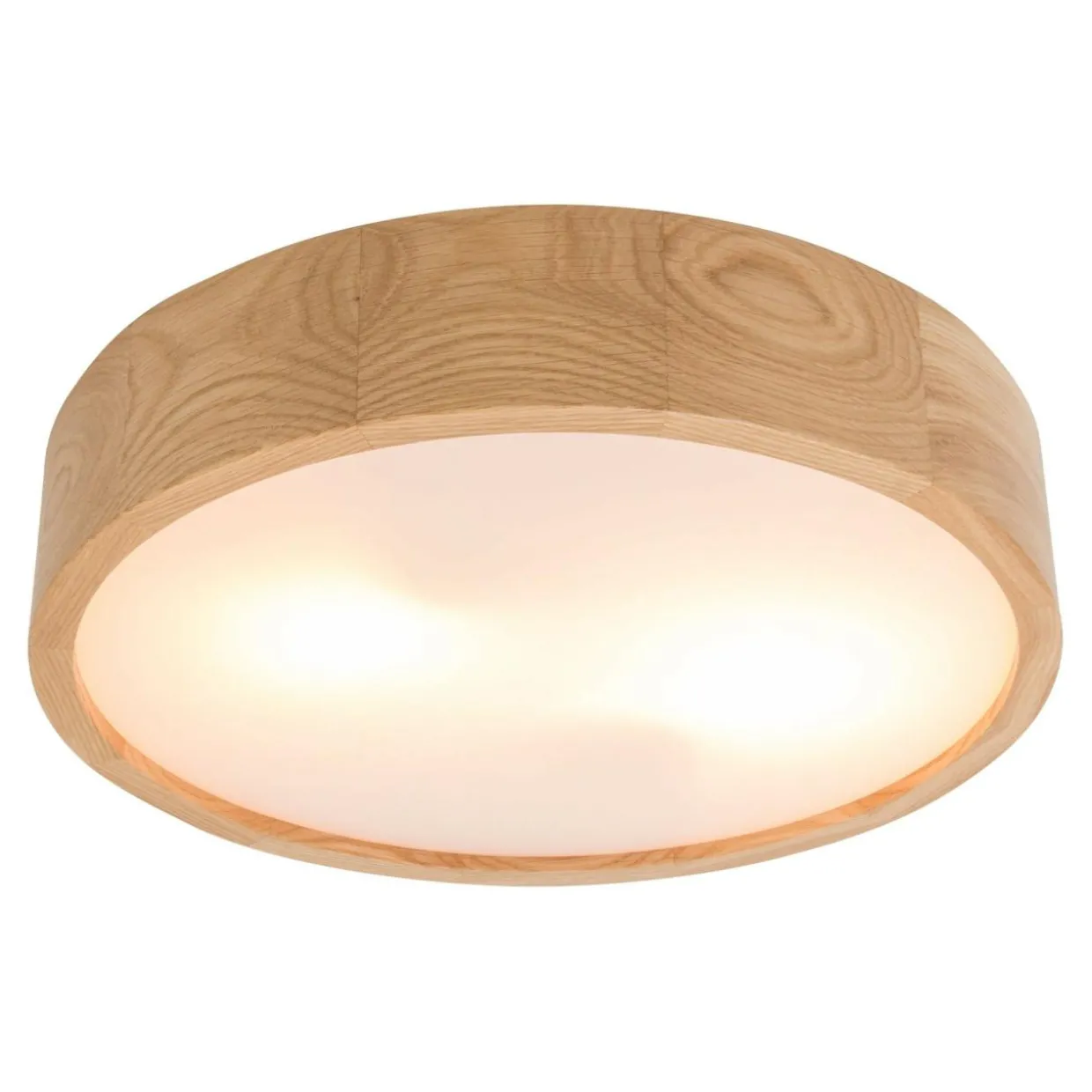 Lampa z oprawą w kolorze dębu - średnica 37 cm