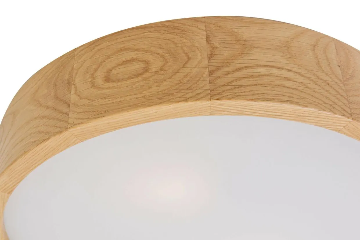 Lampa z oprawą w kolorze dębu - średnica 37 cm