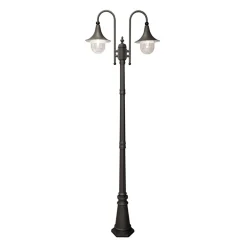 Lampa zewnętrzna outdoor wysoka 2-ramienna czarna BOSTON
