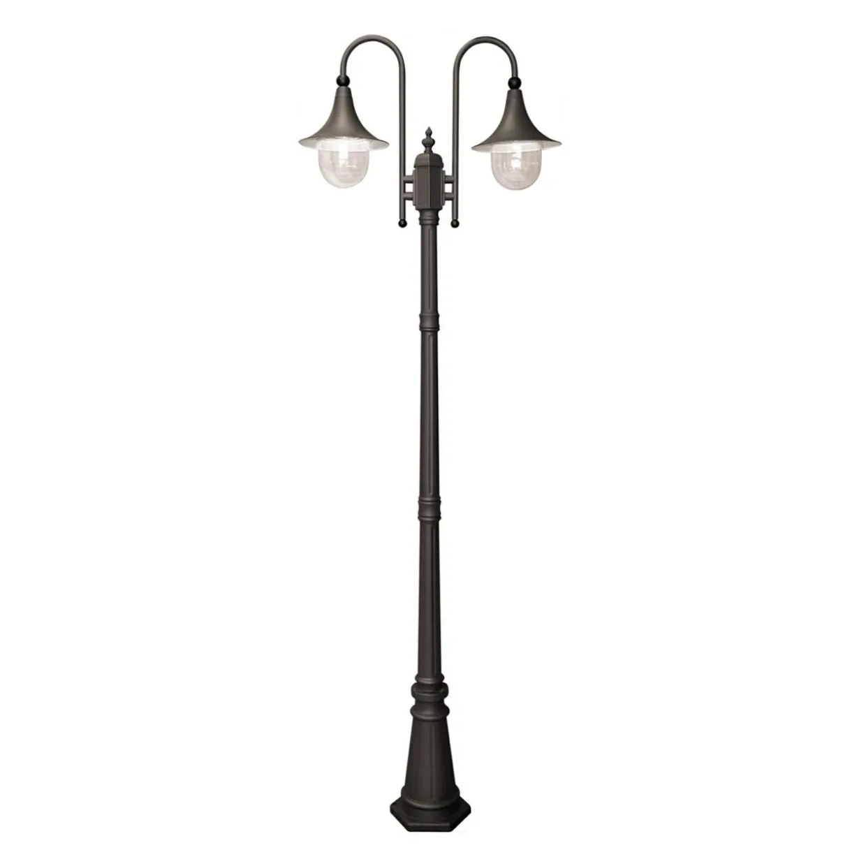 Lampa zewnętrzna outdoor wysoka 2-ramienna czarna BOSTON