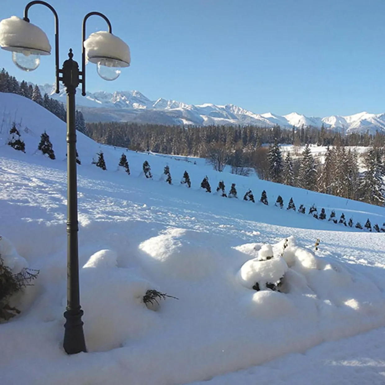 Lampa zewnętrzna outdoor wysoka 2-ramienna czarna BOSTON