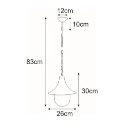 Lampa zewnętrzna wisząca na łańcuchu outdoor czarna BOSTON