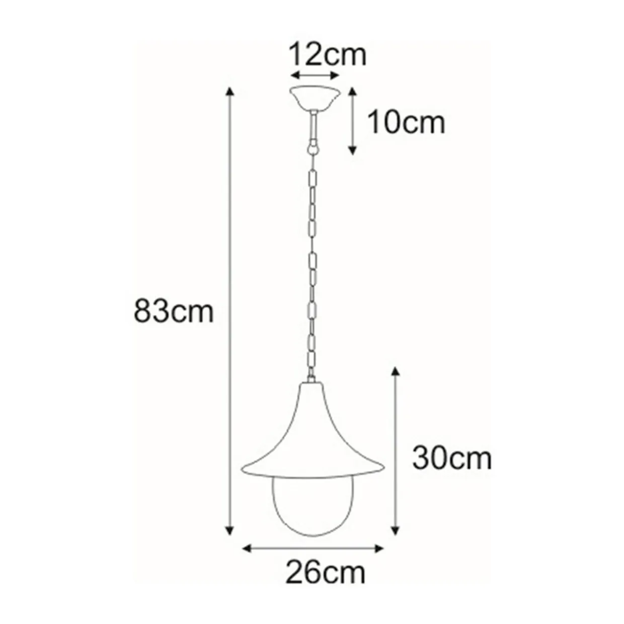 Lampa zewnętrzna wisząca na łańcuchu outdoor czarna BOSTON