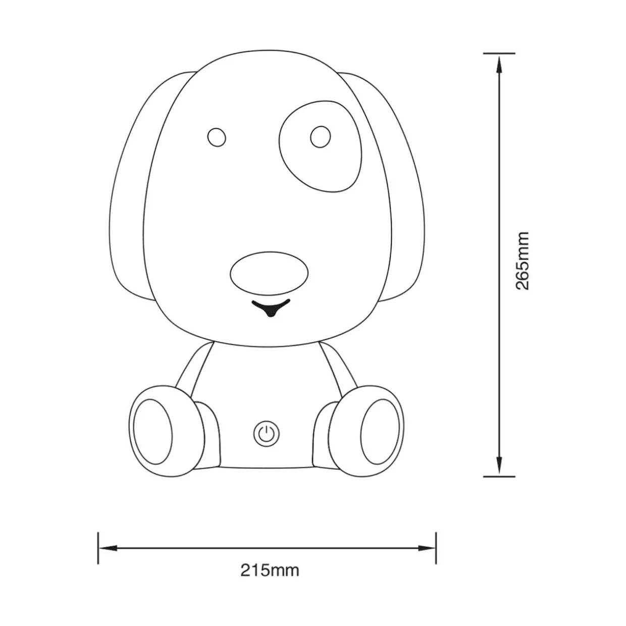 Lampka nocna LED biało-czarny PIES