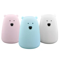 Lampka nocna silikonowa biała LED RGB MIŚ