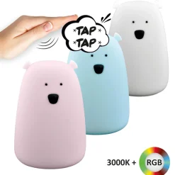 Lampka nocna silikonowa biała LED RGB MIŚ