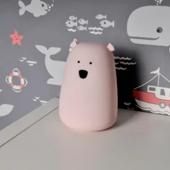 Lampka nocna silikonowa różowa LED RGB MIŚ