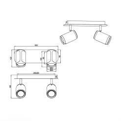 Listwa 2 reflektory kawowa czarna GILLAN