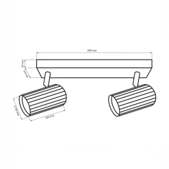 Listwa NICEA 2 reflektory czarna złota