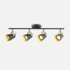 Listwa oświetleniowa 4 reflektorki czarno-złota FABIO