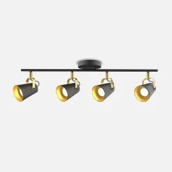 Listwa oświetleniowa 4 reflektorki czarno-złota FABIO