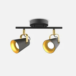 Listwa oświetleniowa 2 reflektorki czarno-złota FABIO