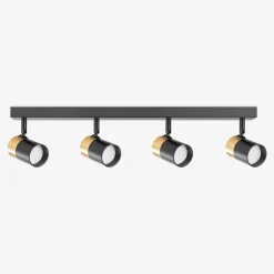 Listwa podwieszana 4 reflektory spot czarno-złota FORI
