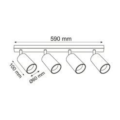 Listwa podwieszana 4 reflektory spot WADE