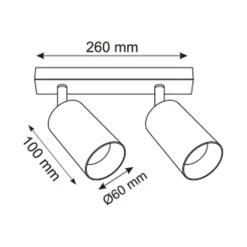 Listwa podwieszana 2 reflektory spot złota REN