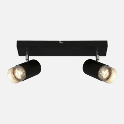 Listwa podwieszana 2 reflektory srebrno-czarna PLEK