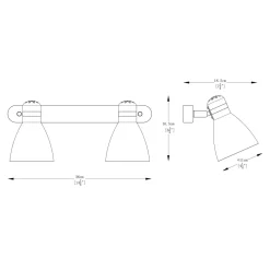 Listwa 2-punktowa czarna niklowana DELTA