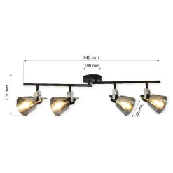 Listwa 4-punktowa czarna ORO TRINGA