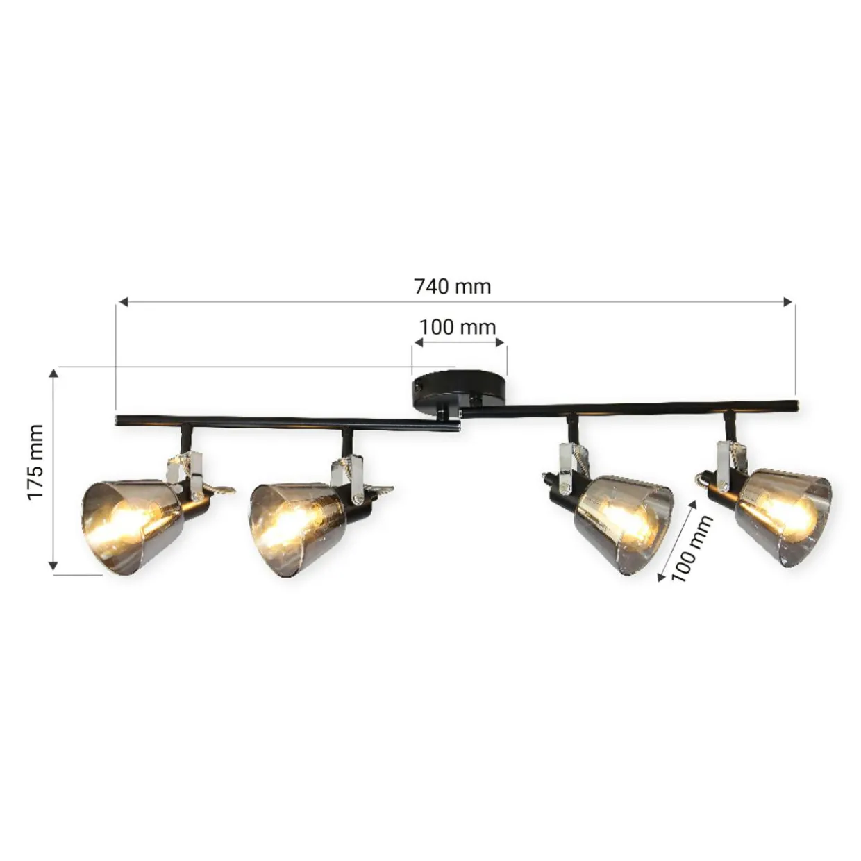 Listwa 4-punktowa czarna ORO TRINGA