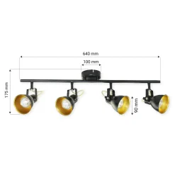 Listwa 4-punktowa czarno-złoty ORO FALCO