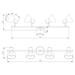 Listwa 4-punktowa czarny mat LATIKA