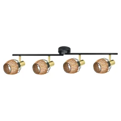 Listwa 4-punktowa rattan czarno-złoty COPA