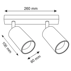 Listwa reflektor 2-punktowy czarno-złoty MARIBEL II