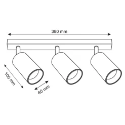 Listwa reflektor 3-punktowy biało-złoty MARIBEL III
