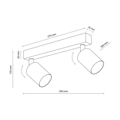 Listwa sufitowa 2 reflektory czarna TOP