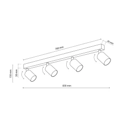 Listwa sufitowa 4 spoty biała TOP