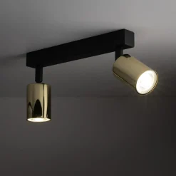 Listwa sufitowa 2 spoty czarno-złota TOP