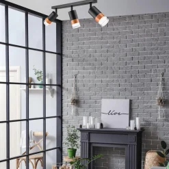 Listwa z 3 reflektorkami regulowana czarna AURORA